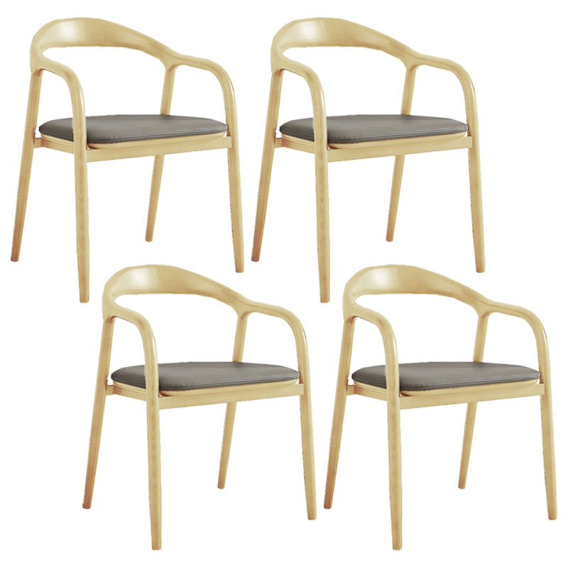 Traditional Style Ash Wood Chair Kitchen Dining Open Back Arm Chairs Set Light Gray 4 Piece Set Clearhalo ' kitchen&dining_furn' 'Dining Chairs' 'Dining Tables & Seating' 'dining_chair' 'furn' 'furn_dining_chair' 'Furniture' 'furniture_dining_chair' 'Kitchen & Dining Furniture' 'kitchen' 4103638