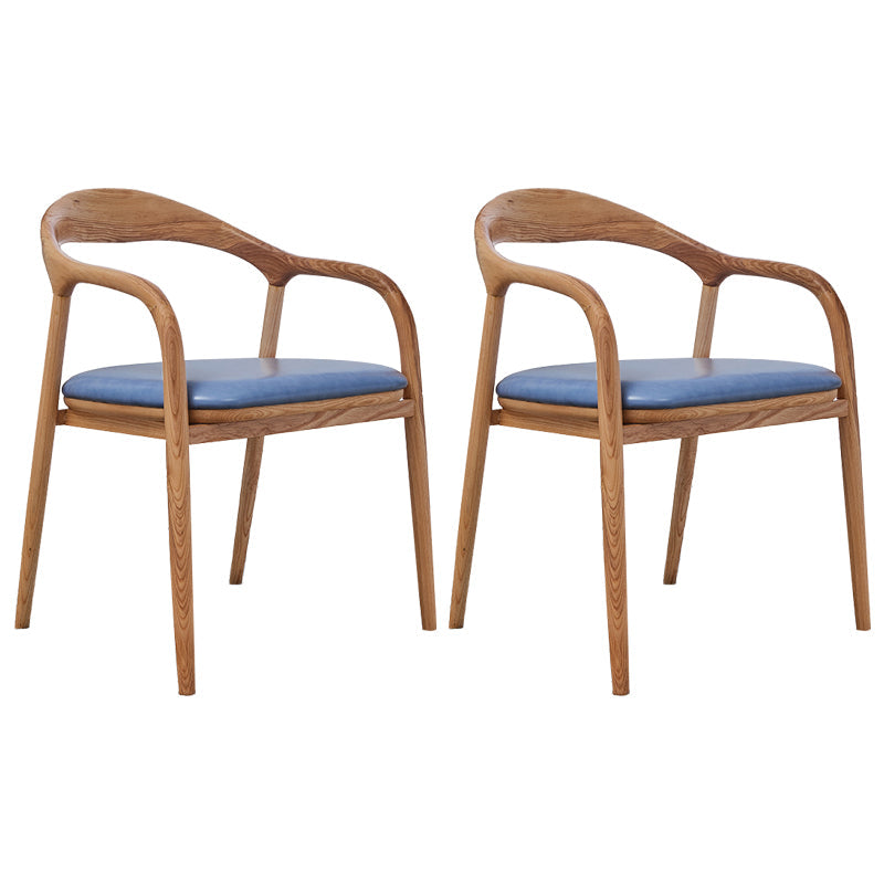 Traditional Style Ash Wood Chair Kitchen Dining Open Back Arm Chairs Set Wood 2 Piece Set Clearhalo ' kitchen&dining_furn' 'Dining Chairs' 'Dining Tables & Seating' 'dining_chair' 'furn' 'furn_dining_chair' 'Furniture' 'furniture_dining_chair' 'Kitchen & Dining Furniture' 'kitchen' 4103643