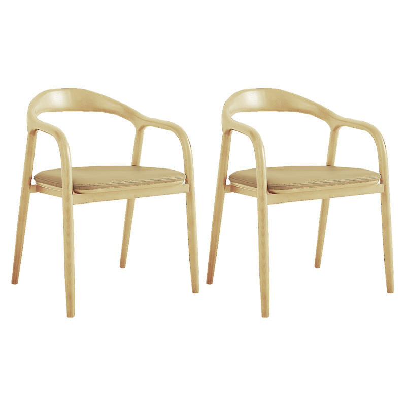 Traditional Style Ash Wood Chair Kitchen Dining Open Back Arm Chairs Set Khaki 2 Piece Set Clearhalo ' kitchen&dining_furn' 'Dining Chairs' 'Dining Tables & Seating' 'dining_chair' 'furn' 'furn_dining_chair' 'Furniture' 'furniture_dining_chair' 'Kitchen & Dining Furniture' 'kitchen' 4103646