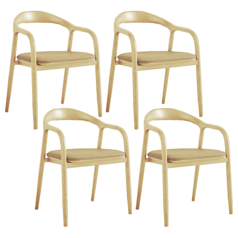 Traditional Style Ash Wood Chair Kitchen Dining Open Back Arm Chairs Set Khaki 4 Piece Set Clearhalo ' kitchen&dining_furn' 'Dining Chairs' 'Dining Tables & Seating' 'dining_chair' 'furn' 'furn_dining_chair' 'Furniture' 'furniture_dining_chair' 'Kitchen & Dining Furniture' 'kitchen' 4103647