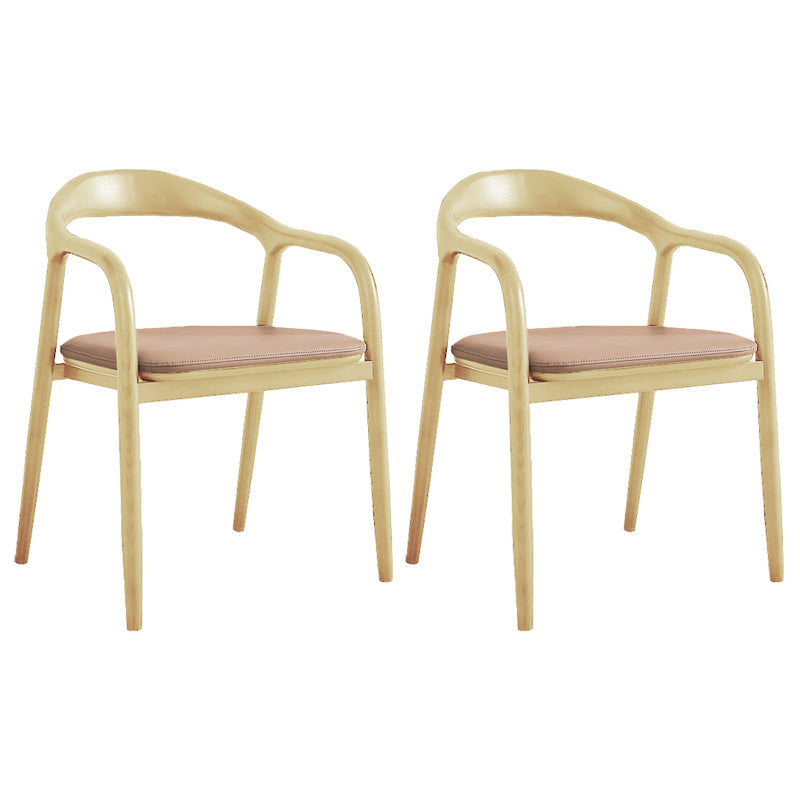 Traditional Style Ash Wood Chair Kitchen Dining Open Back Arm Chairs Set Light Brown 2 Piece Set Clearhalo ' kitchen&dining_furn' 'Dining Chairs' 'Dining Tables & Seating' 'dining_chair' 'furn' 'furn_dining_chair' 'Furniture' 'furniture_dining_chair' 'Kitchen & Dining Furniture' 'kitchen' 4103649