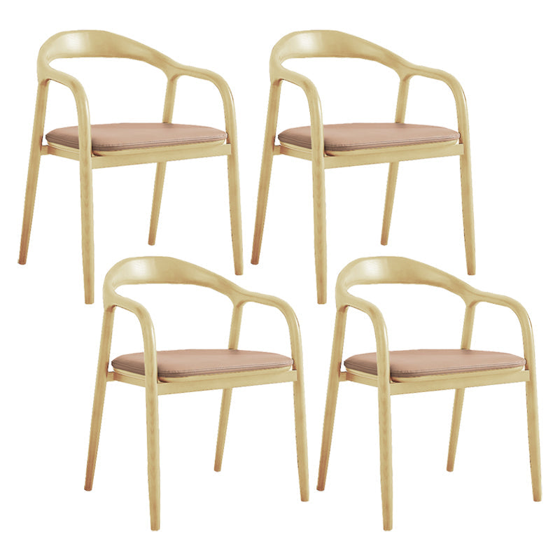 Traditional Style Ash Wood Chair Kitchen Dining Open Back Arm Chairs Set Light Brown 4 Piece Set Clearhalo ' kitchen&dining_furn' 'Dining Chairs' 'Dining Tables & Seating' 'dining_chair' 'furn' 'furn_dining_chair' 'Furniture' 'furniture_dining_chair' 'Kitchen & Dining Furniture' 'kitchen' 4103650