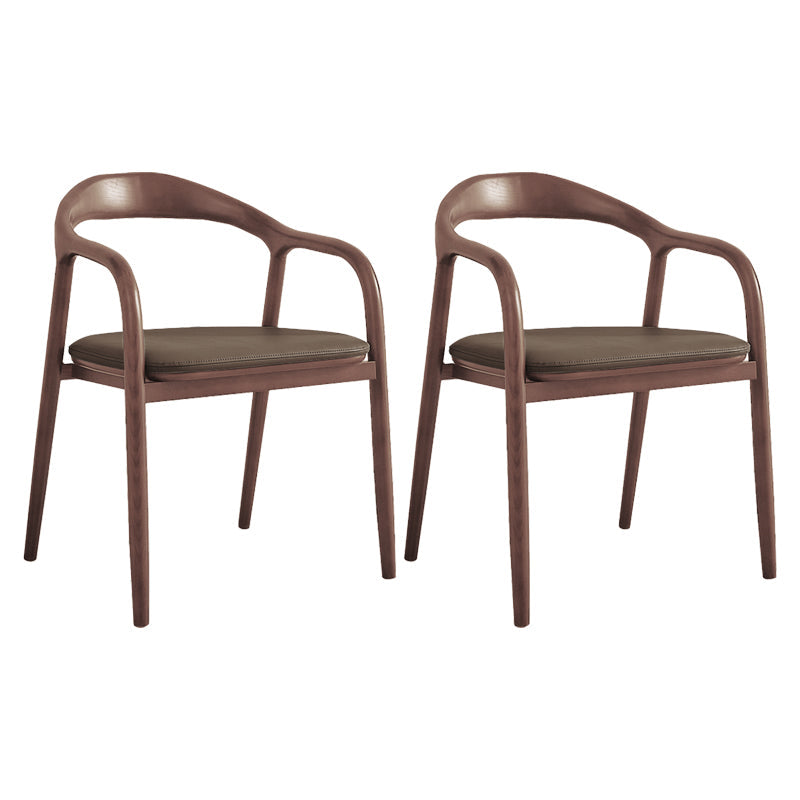 Traditional Style Ash Wood Chair Kitchen Dining Open Back Arm Chairs Set Coffee 2 Piece Set Clearhalo ' kitchen&dining_furn' 'Dining Chairs' 'Dining Tables & Seating' 'dining_chair' 'furn' 'furn_dining_chair' 'Furniture' 'furniture_dining_chair' 'Kitchen & Dining Furniture' 'kitchen' 4103652