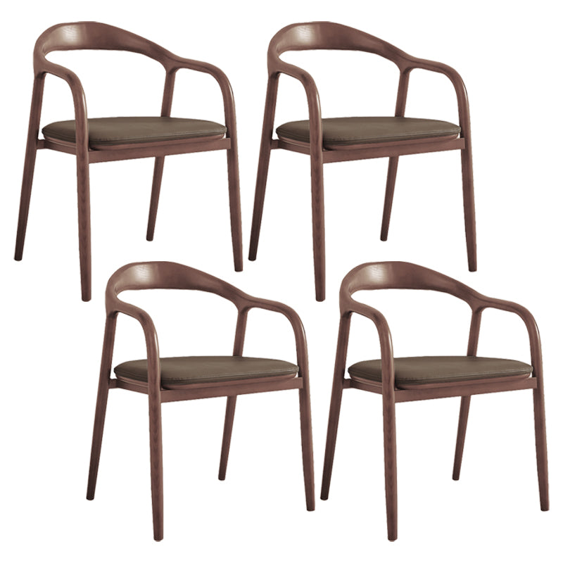 Traditional Style Ash Wood Chair Kitchen Dining Open Back Arm Chairs Set Coffee 4 Piece Set Clearhalo ' kitchen&dining_furn' 'Dining Chairs' 'Dining Tables & Seating' 'dining_chair' 'furn' 'furn_dining_chair' 'Furniture' 'furniture_dining_chair' 'Kitchen & Dining Furniture' 'kitchen' 4103653