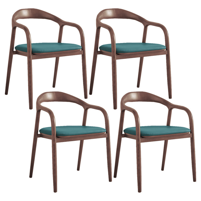 Traditional Style Ash Wood Chair Kitchen Dining Open Back Arm Chairs Set Dark Blue 4 Piece Set Clearhalo ' kitchen&dining_furn' 'Dining Chairs' 'Dining Tables & Seating' 'dining_chair' 'furn' 'furn_dining_chair' 'Furniture' 'furniture_dining_chair' 'Kitchen & Dining Furniture' 'kitchen' 4103656