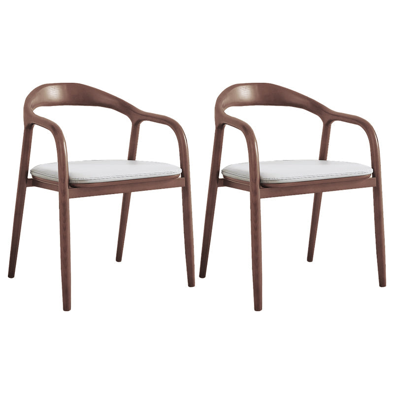 Traditional Style Ash Wood Chair Kitchen Dining Open Back Arm Chairs Set Off-White 2 Piece Set Clearhalo ' kitchen&dining_furn' 'Dining Chairs' 'Dining Tables & Seating' 'dining_chair' 'furn' 'furn_dining_chair' 'Furniture' 'furniture_dining_chair' 'Kitchen & Dining Furniture' 'kitchen' 4103661