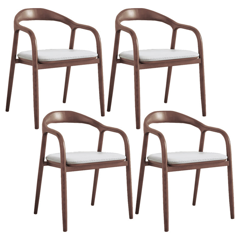 Traditional Style Ash Wood Chair Kitchen Dining Open Back Arm Chairs Set Off-White 4 Piece Set Clearhalo ' kitchen&dining_furn' 'Dining Chairs' 'Dining Tables & Seating' 'dining_chair' 'furn' 'furn_dining_chair' 'Furniture' 'furniture_dining_chair' 'Kitchen & Dining Furniture' 'kitchen' 4103662