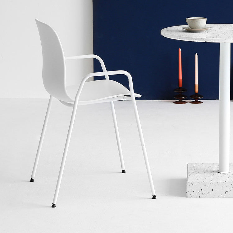 Stackable Dining Arm Chairs Indoor Armchairs with Metal Legs (Set of 4) Clearhalo ' kitchen&dining_furn' 'Dining Chairs' 'Dining Tables & Seating' 'dining_chair' 'furn' 'furn_dining_chair' 'Furniture' 'furniture_dining_chair' 'Kitchen & Dining Furniture' 'kitchen' 4103667