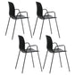 Stackable Dining Arm Chairs Indoor Armchairs with Metal Legs (Set of 4) Black Plastic & Acrylic Clearhalo ' kitchen&dining_furn' 'Dining Chairs' 'Dining Tables & Seating' 'dining_chair' 'furn' 'furn_dining_chair' 'Furniture' 'furniture_dining_chair' 'Kitchen & Dining Furniture' 'kitchen' 4103668