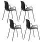 Stackable Dining Arm Chairs Indoor Armchairs with Metal Legs (Set of 4) Black Upholstered Clearhalo ' kitchen&dining_furn' 'Dining Chairs' 'Dining Tables & Seating' 'dining_chair' 'furn' 'furn_dining_chair' 'Furniture' 'furniture_dining_chair' 'Kitchen & Dining Furniture' 'kitchen' 4103669