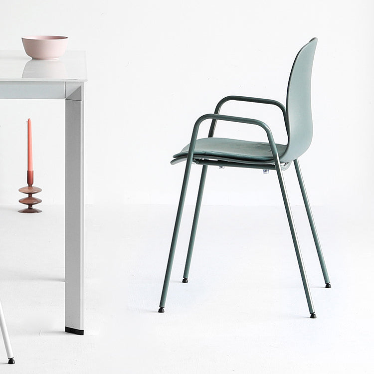 Stackable Dining Arm Chairs Indoor Armchairs with Metal Legs (Set of 4) Clearhalo ' kitchen&dining_furn' 'Dining Chairs' 'Dining Tables & Seating' 'dining_chair' 'furn' 'furn_dining_chair' 'Furniture' 'furniture_dining_chair' 'Kitchen & Dining Furniture' 'kitchen' 4103671