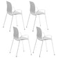 Stackable Dining Arm Chairs Indoor Armchairs with Metal Legs (Set of 4) White Upholstered Clearhalo ' kitchen&dining_furn' 'Dining Chairs' 'Dining Tables & Seating' 'dining_chair' 'furn' 'furn_dining_chair' 'Furniture' 'furniture_dining_chair' 'Kitchen & Dining Furniture' 'kitchen' 4103673