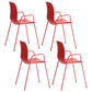 Stackable Dining Arm Chairs Indoor Armchairs with Metal Legs (Set of 4) Red Plastic & Acrylic Clearhalo ' kitchen&dining_furn' 'Dining Chairs' 'Dining Tables & Seating' 'dining_chair' 'furn' 'furn_dining_chair' 'Furniture' 'furniture_dining_chair' 'Kitchen & Dining Furniture' 'kitchen' 4103675