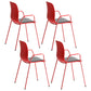 Stackable Dining Arm Chairs Indoor Armchairs with Metal Legs (Set of 4) Red Upholstered Clearhalo ' kitchen&dining_furn' 'Dining Chairs' 'Dining Tables & Seating' 'dining_chair' 'furn' 'furn_dining_chair' 'Furniture' 'furniture_dining_chair' 'Kitchen & Dining Furniture' 'kitchen' 4103677
