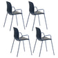 Stackable Dining Arm Chairs Indoor Armchairs with Metal Legs (Set of 4) Blue Upholstered Clearhalo ' kitchen&dining_furn' 'Dining Chairs' 'Dining Tables & Seating' 'dining_chair' 'furn' 'furn_dining_chair' 'Furniture' 'furniture_dining_chair' 'Kitchen & Dining Furniture' 'kitchen' 4103681