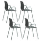 Stackable Dining Arm Chairs Indoor Armchairs with Metal Legs (Set of 4) Green Plastic & Acrylic Clearhalo ' kitchen&dining_furn' 'Dining Chairs' 'Dining Tables & Seating' 'dining_chair' 'furn' 'furn_dining_chair' 'Furniture' 'furniture_dining_chair' 'Kitchen & Dining Furniture' 'kitchen' 4103683