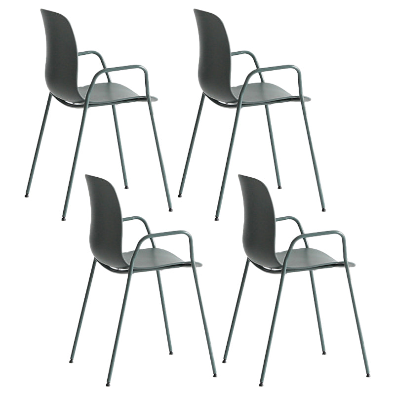 Stackable Dining Arm Chairs Indoor Armchairs with Metal Legs (Set of 4) Green Plastic & Acrylic Clearhalo ' kitchen&dining_furn' 'Dining Chairs' 'Dining Tables & Seating' 'dining_chair' 'furn' 'furn_dining_chair' 'Furniture' 'furniture_dining_chair' 'Kitchen & Dining Furniture' 'kitchen' 4103683