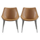 Contemporary Style Dining Side Chairs Kitchen Arm Side Chair with Metal Legs (Set of 2) Light Brown Clearhalo ' kitchen&dining_furn' 'Dining Chairs' 'Dining Tables & Seating' 'dining_chair' 'furn' 'furn_dining_chair' 'Furniture' 'furniture_dining_chair' 'Kitchen & Dining Furniture' 'kitchen' 4103692