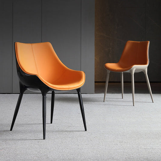 Contemporary Style Dining Side Chairs Kitchen Arm Side Chair with Metal Legs (Set of 2) Clearhalo ' kitchen&dining_furn' 'Dining Chairs' 'Dining Tables & Seating' 'dining_chair' 'furn' 'furn_dining_chair' 'Furniture' 'furniture_dining_chair' 'Kitchen & Dining Furniture' 'kitchen' 4103695