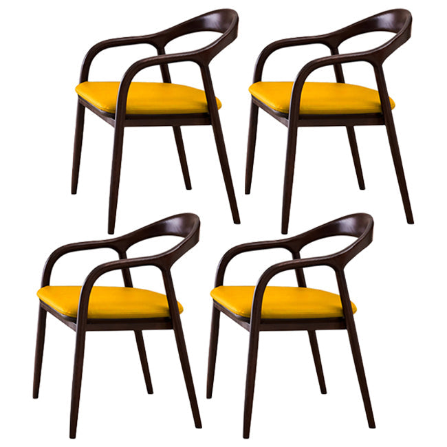 Traditional Style Ash Wood Chair Open Back Arm Dining Kitchen Chairs Set Yellow 4 Piece Set Clearhalo ' kitchen&dining_furn' 'Dining Chairs' 'Dining Tables & Seating' 'dining_chair' 'furn' 'furn_dining_chair' 'Furniture' 'furniture_dining_chair' 'Kitchen & Dining Furniture' 'kitchen' 4103722