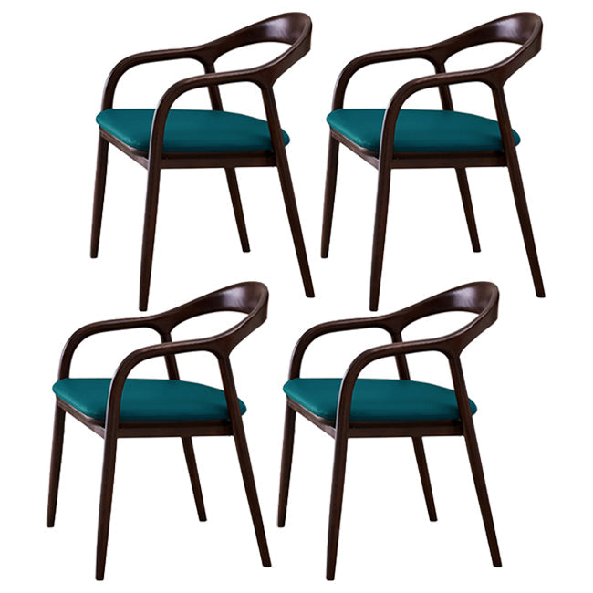 Traditional Style Ash Wood Chair Open Back Arm Dining Kitchen Chairs Set Blue 4 Piece Set Clearhalo ' kitchen&dining_furn' 'Dining Chairs' 'Dining Tables & Seating' 'dining_chair' 'furn' 'furn_dining_chair' 'Furniture' 'furniture_dining_chair' 'Kitchen & Dining Furniture' 'kitchen' 4103725