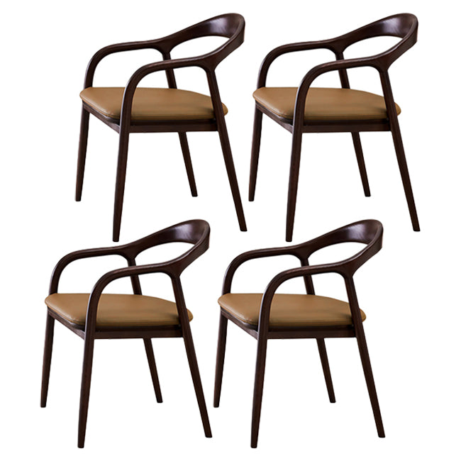 Traditional Style Ash Wood Chair Open Back Arm Dining Kitchen Chairs Set Coffee 4 Piece Set Clearhalo ' kitchen&dining_furn' 'Dining Chairs' 'Dining Tables & Seating' 'dining_chair' 'furn' 'furn_dining_chair' 'Furniture' 'furniture_dining_chair' 'Kitchen & Dining Furniture' 'kitchen' 4103734