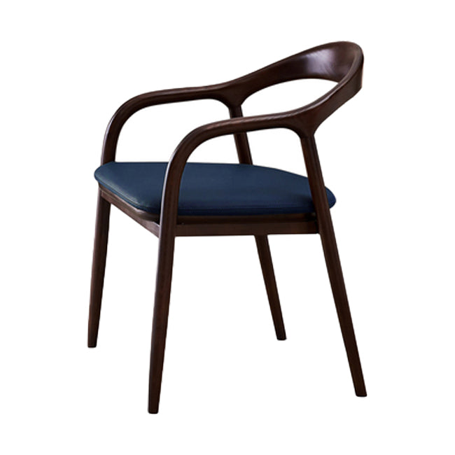 Traditional Style Ash Wood Chair Open Back Arm Dining Kitchen Chairs Set Dark Blue 1 Piece Clearhalo ' kitchen&dining_furn' 'Dining Chairs' 'Dining Tables & Seating' 'dining_chair' 'furn' 'furn_dining_chair' 'Furniture' 'furniture_dining_chair' 'Kitchen & Dining Furniture' 'kitchen' 4103735