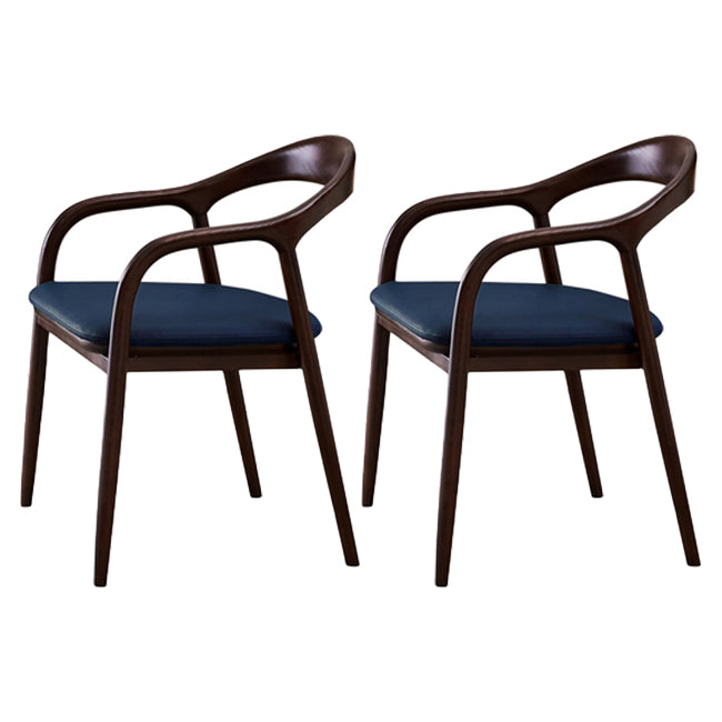 Traditional Style Ash Wood Chair Open Back Arm Dining Kitchen Chairs Set Dark Blue 2 Piece Set Clearhalo ' kitchen&dining_furn' 'Dining Chairs' 'Dining Tables & Seating' 'dining_chair' 'furn' 'furn_dining_chair' 'Furniture' 'furniture_dining_chair' 'Kitchen & Dining Furniture' 'kitchen' 4103736