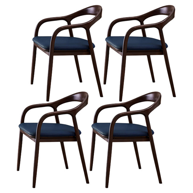 Traditional Style Ash Wood Chair Open Back Arm Dining Kitchen Chairs Set Dark Blue 4 Piece Set Clearhalo ' kitchen&dining_furn' 'Dining Chairs' 'Dining Tables & Seating' 'dining_chair' 'furn' 'furn_dining_chair' 'Furniture' 'furniture_dining_chair' 'Kitchen & Dining Furniture' 'kitchen' 4103737