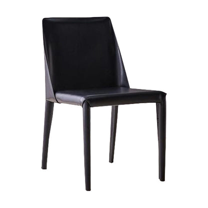 European Design Leather Chairs Solid Back Side Kitchen Dining Chair Set Black 1 Piece Clearhalo ' kitchen&dining_furn' 'Dining Chairs' 'Dining Tables & Seating' 'dining_chair' 'furn' 'furn_dining_chair' 'Furniture' 'furniture_dining_chair' 'Kitchen & Dining Furniture' 'kitchen' 4103740