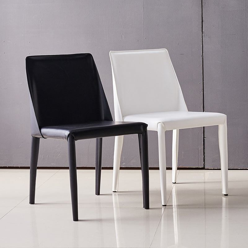 European Design Leather Chairs Solid Back Side Kitchen Dining Chair Set Clearhalo ' kitchen&dining_furn' 'Dining Chairs' 'Dining Tables & Seating' 'dining_chair' 'furn' 'furn_dining_chair' 'Furniture' 'furniture_dining_chair' 'Kitchen & Dining Furniture' 'kitchen' 4103746