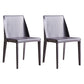 European Design Leather Chairs Solid Back Side Kitchen Dining Chair Set Dark Gray 2 Piece Set Clearhalo ' kitchen&dining_furn' 'Dining Chairs' 'Dining Tables & Seating' 'dining_chair' 'furn' 'furn_dining_chair' 'Furniture' 'furniture_dining_chair' 'Kitchen & Dining Furniture' 'kitchen' 4103747
