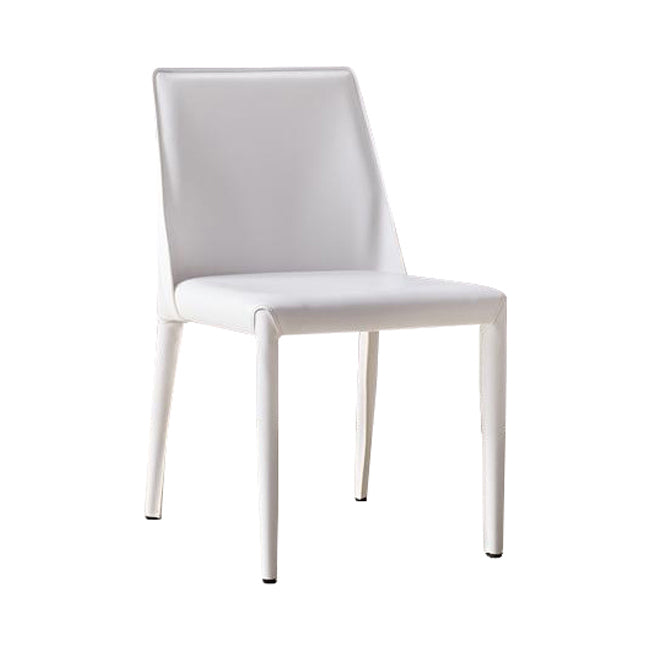 European Design Leather Chairs Solid Back Side Kitchen Dining Chair Set White 1 Piece Clearhalo ' kitchen&dining_furn' 'Dining Chairs' 'Dining Tables & Seating' 'dining_chair' 'furn' 'furn_dining_chair' 'Furniture' 'furniture_dining_chair' 'Kitchen & Dining Furniture' 'kitchen' 4103752