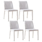 European Design Leather Chairs Solid Back Side Kitchen Dining Chair Set White 4 Piece Set Clearhalo ' kitchen&dining_furn' 'Dining Chairs' 'Dining Tables & Seating' 'dining_chair' 'furn' 'furn_dining_chair' 'Furniture' 'furniture_dining_chair' 'Kitchen & Dining Furniture' 'kitchen' 4103756