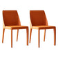 European Design Leather Chairs Solid Back Side Kitchen Dining Chair Set Orange-Red 2 Piece Set Clearhalo ' kitchen&dining_furn' 'Dining Chairs' 'Dining Tables & Seating' 'dining_chair' 'furn' 'furn_dining_chair' 'Furniture' 'furniture_dining_chair' 'Kitchen & Dining Furniture' 'kitchen' 4103759