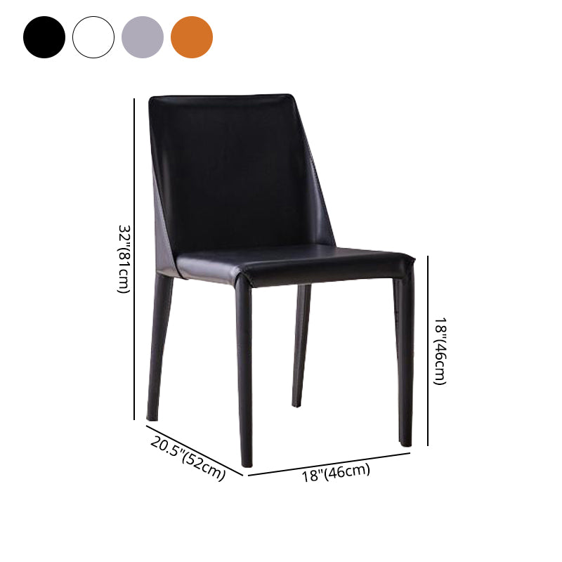European Design Leather Chairs Solid Back Side Kitchen Dining Chair Set Clearhalo ' kitchen&dining_furn' 'Dining Chairs' 'Dining Tables & Seating' 'dining_chair' 'furn' 'furn_dining_chair' 'Furniture' 'furniture_dining_chair' 'Kitchen & Dining Furniture' 'kitchen' 4103761