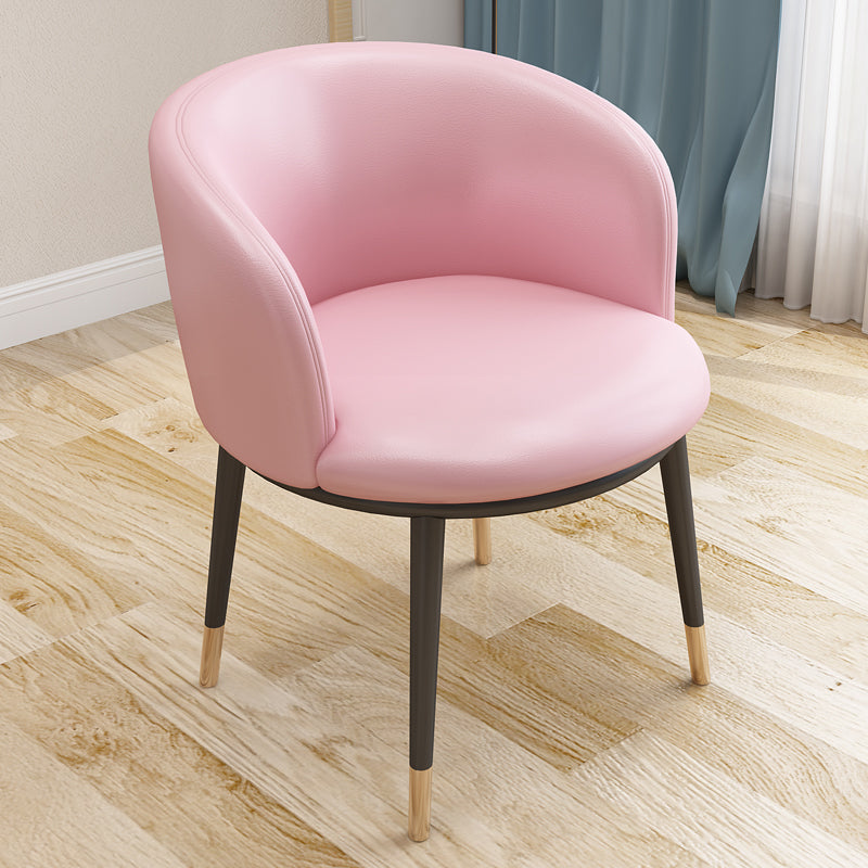 Scandinavian Side Chair Indoor Parsons Back Metal Upholstered Dining Room Chair Pink 1 Piece Brass Gold Clearhalo ' kitchen&dining_furn' 'Dining Chairs' 'Dining Tables & Seating' 'dining_chair' 'furn' 'furn_dining_chair' 'Furniture' 'furniture_dining_chair' 'Kitchen & Dining Furniture' 'kitchen' 4103772