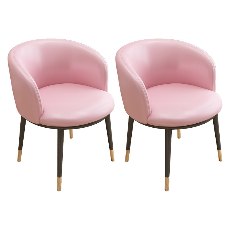 Scandinavian Side Chair Indoor Parsons Back Metal Upholstered Dining Room Chair Pink 2 Piece Set Brass Gold Clearhalo ' kitchen&dining_furn' 'Dining Chairs' 'Dining Tables & Seating' 'dining_chair' 'furn' 'furn_dining_chair' 'Furniture' 'furniture_dining_chair' 'Kitchen & Dining Furniture' 'kitchen' 4103773