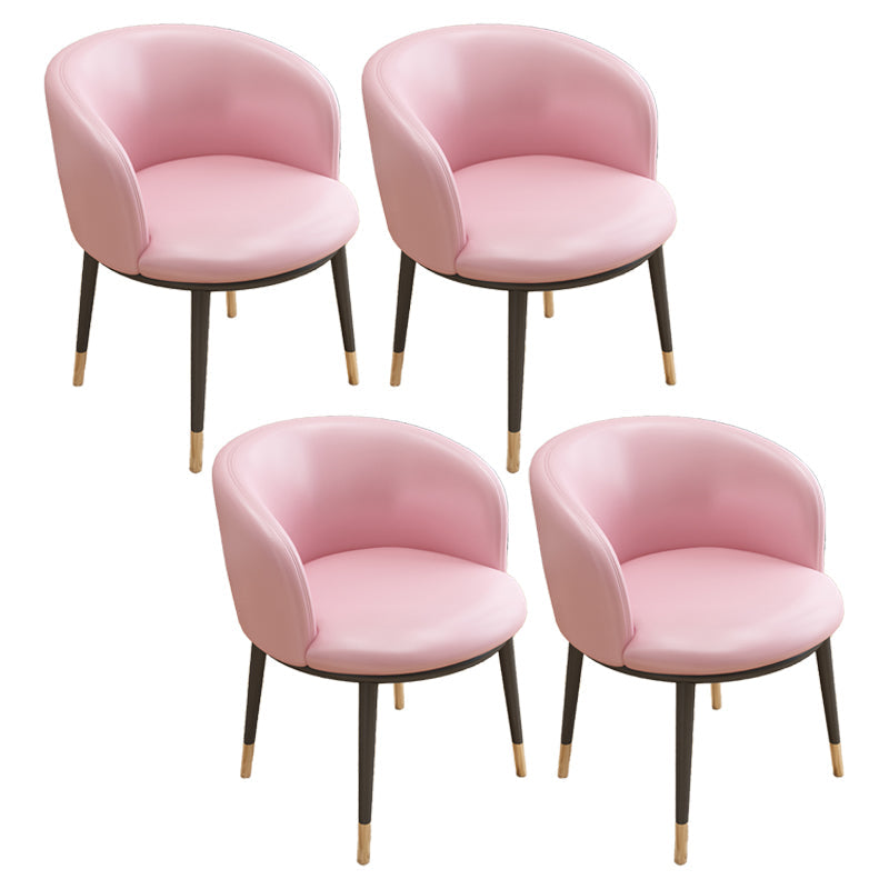 Scandinavian Side Chair Indoor Parsons Back Metal Upholstered Dining Room Chair Pink 4 Piece Set Brass Gold Clearhalo ' kitchen&dining_furn' 'Dining Chairs' 'Dining Tables & Seating' 'dining_chair' 'furn' 'furn_dining_chair' 'Furniture' 'furniture_dining_chair' 'Kitchen & Dining Furniture' 'kitchen' 4103774