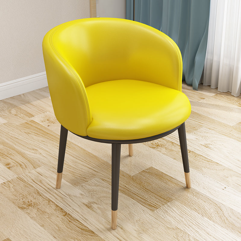 Scandinavian Side Chair Indoor Parsons Back Metal Upholstered Dining Room Chair Yellow 1 Piece Brass Gold Clearhalo ' kitchen&dining_furn' 'Dining Chairs' 'Dining Tables & Seating' 'dining_chair' 'furn' 'furn_dining_chair' 'Furniture' 'furniture_dining_chair' 'Kitchen & Dining Furniture' 'kitchen' 4103778