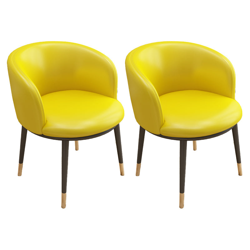 Scandinavian Side Chair Indoor Parsons Back Metal Upholstered Dining Room Chair Yellow 2 Piece Set Brass Gold Clearhalo ' kitchen&dining_furn' 'Dining Chairs' 'Dining Tables & Seating' 'dining_chair' 'furn' 'furn_dining_chair' 'Furniture' 'furniture_dining_chair' 'Kitchen & Dining Furniture' 'kitchen' 4103779