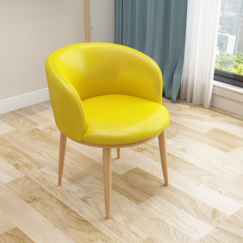 Scandinavian Side Chair Indoor Parsons Back Metal Upholstered Dining Room Chair Yellow 1 Piece Natural Wood Clearhalo ' kitchen&dining_furn' 'Dining Chairs' 'Dining Tables & Seating' 'dining_chair' 'furn' 'furn_dining_chair' 'Furniture' 'furniture_dining_chair' 'Kitchen & Dining Furniture' 'kitchen' 4103781