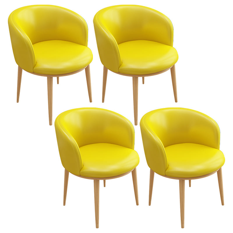 Scandinavian Side Chair Indoor Parsons Back Metal Upholstered Dining Room Chair Yellow 4 Piece Set Natural Wood Clearhalo ' kitchen&dining_furn' 'Dining Chairs' 'Dining Tables & Seating' 'dining_chair' 'furn' 'furn_dining_chair' 'Furniture' 'furniture_dining_chair' 'Kitchen & Dining Furniture' 'kitchen' 4103783