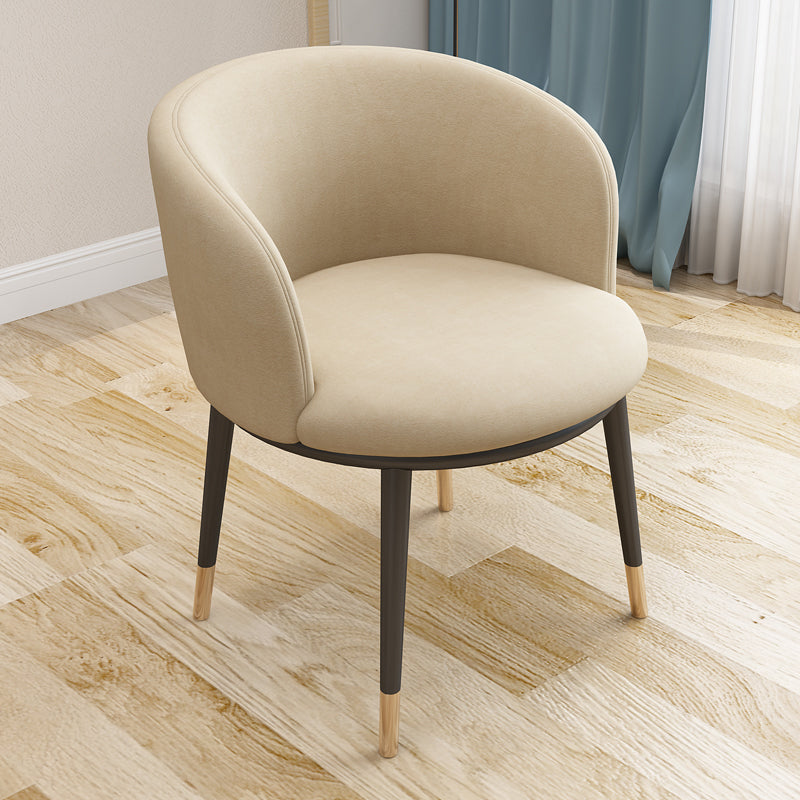 Scandinavian Side Chair Indoor Parsons Back Metal Upholstered Dining Room Chair Khaki 1 Piece Brass Gold Clearhalo ' kitchen&dining_furn' 'Dining Chairs' 'Dining Tables & Seating' 'dining_chair' 'furn' 'furn_dining_chair' 'Furniture' 'furniture_dining_chair' 'Kitchen & Dining Furniture' 'kitchen' 4103807