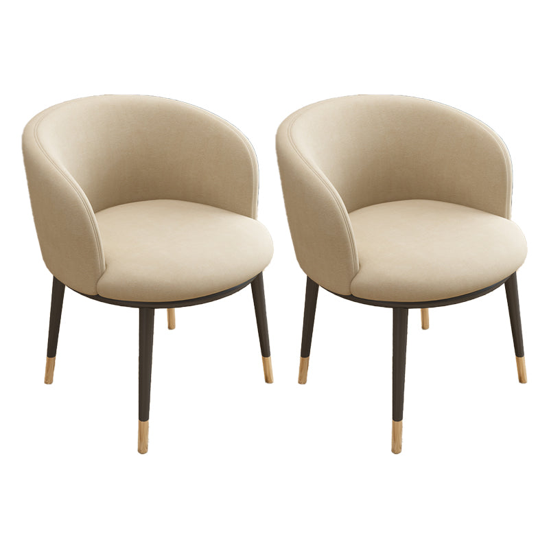 Scandinavian Side Chair Indoor Parsons Back Metal Upholstered Dining Room Chair Khaki 2 Piece Set Brass Gold Clearhalo ' kitchen&dining_furn' 'Dining Chairs' 'Dining Tables & Seating' 'dining_chair' 'furn' 'furn_dining_chair' 'Furniture' 'furniture_dining_chair' 'Kitchen & Dining Furniture' 'kitchen' 4103808