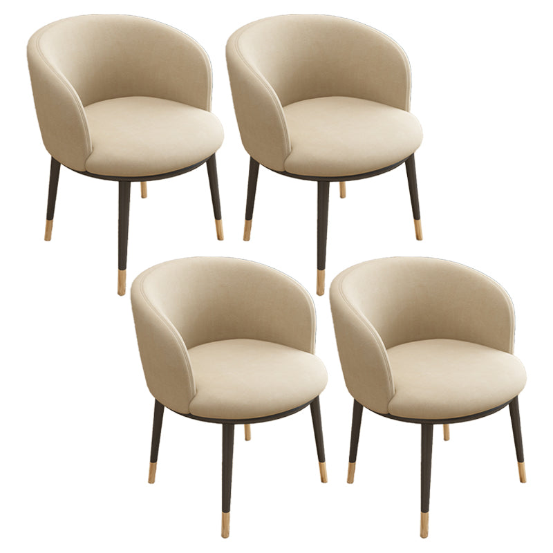 Scandinavian Side Chair Indoor Parsons Back Metal Upholstered Dining Room Chair Khaki 4 Piece Set Brass Gold Clearhalo ' kitchen&dining_furn' 'Dining Chairs' 'Dining Tables & Seating' 'dining_chair' 'furn' 'furn_dining_chair' 'Furniture' 'furniture_dining_chair' 'Kitchen & Dining Furniture' 'kitchen' 4103809