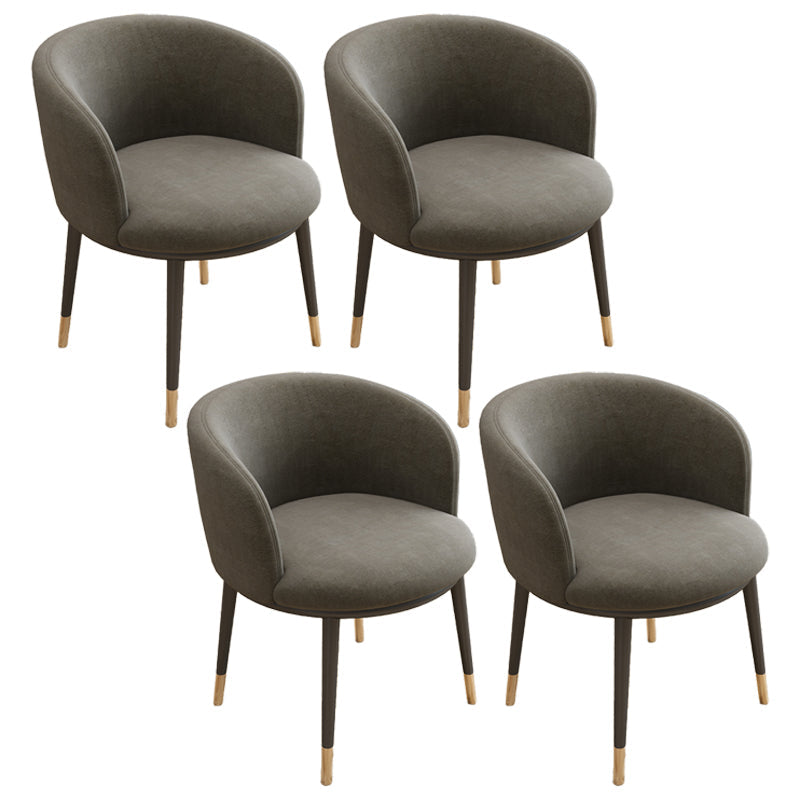 Scandinavian Side Chair Indoor Parsons Back Metal Upholstered Dining Room Chair Taupe 4 Piece Set Brass Gold Clearhalo ' kitchen&dining_furn' 'Dining Chairs' 'Dining Tables & Seating' 'dining_chair' 'furn' 'furn_dining_chair' 'Furniture' 'furniture_dining_chair' 'Kitchen & Dining Furniture' 'kitchen' 4103841