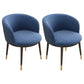Scandinavian Side Chair Indoor Parsons Back Metal Upholstered Dining Room Chair Dark Blue 2 Piece Set Brass Gold Clearhalo ' kitchen&dining_furn' 'Dining Chairs' 'Dining Tables & Seating' 'dining_chair' 'furn' 'furn_dining_chair' 'Furniture' 'furniture_dining_chair' 'Kitchen & Dining Furniture' 'kitchen' 4103851