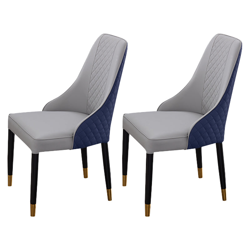 Scandinavian Style Metal Chair Kitchen Dining Parsons Chair (Set of 2) Gray-Blue Clearhalo ' kitchen&dining_furn' 'Dining Chairs' 'Dining Tables & Seating' 'dining_chair' 'furn' 'furn_dining_chair' 'Furniture' 'furniture_dining_chair' 'Kitchen & Dining Furniture' 'kitchen' 4103862