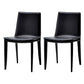 Simple Design Leather Chairs Dining Room Solid Back Side Chair (Set of 2) Black Clearhalo ' kitchen&dining_furn' 'Dining Chairs' 'Dining Tables & Seating' 'dining_chair' 'furn' 'furn_dining_chair' 'Furniture' 'furniture_dining_chair' 'Kitchen & Dining Furniture' 'kitchen' 4103875